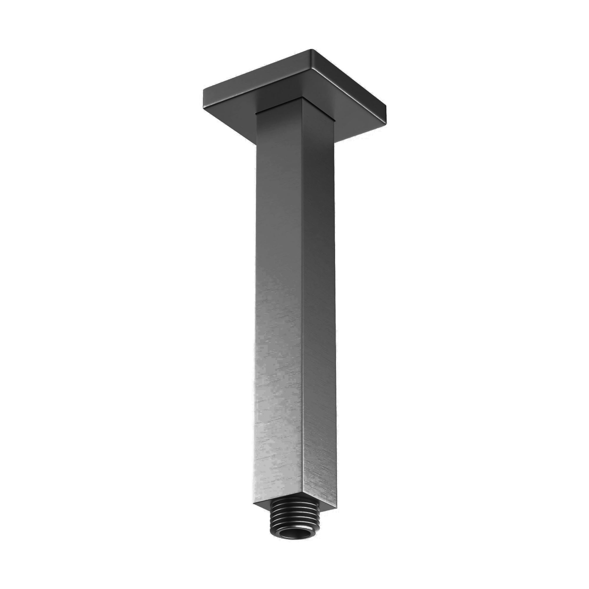 Square vertical shower arm 180mm - gunmetal grey